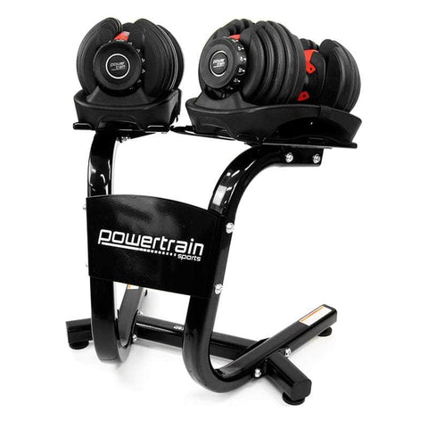 2x 24kg Adjustable Dumbbells with Stand