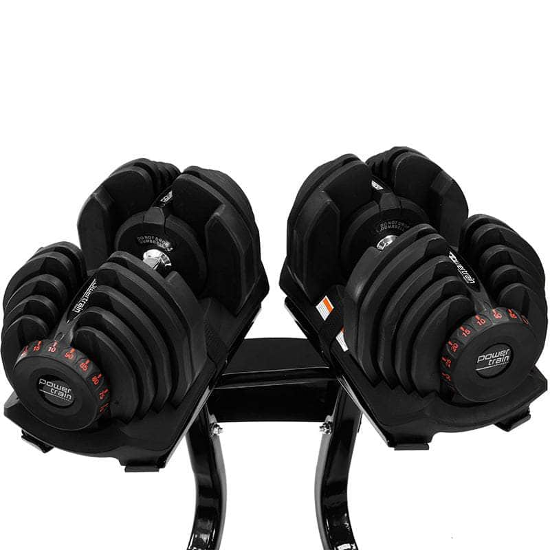 2x 40kg Adjustable Dumbbells with Stand