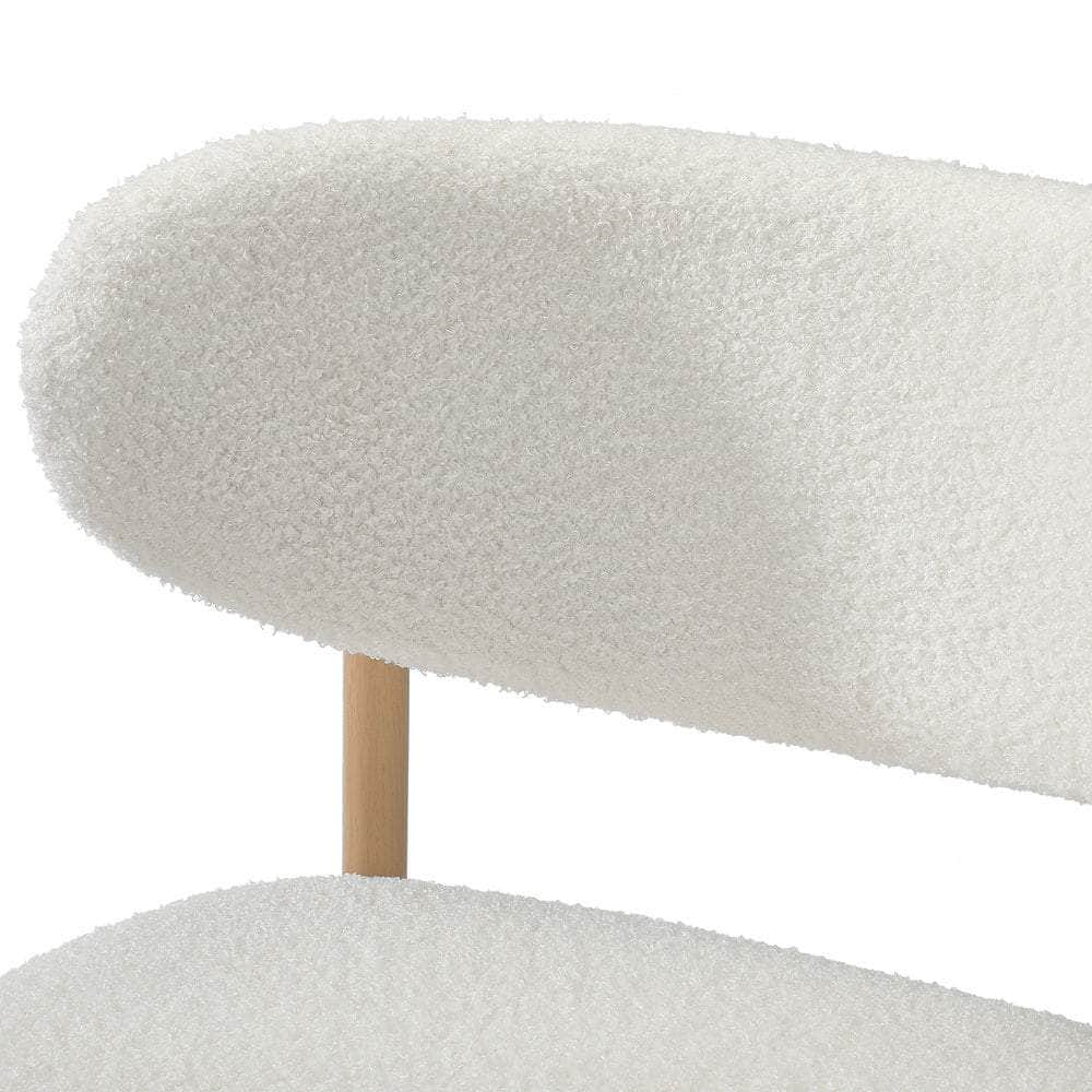 2x/4x Bar Stools Boucle Fabric Black/Natural and White