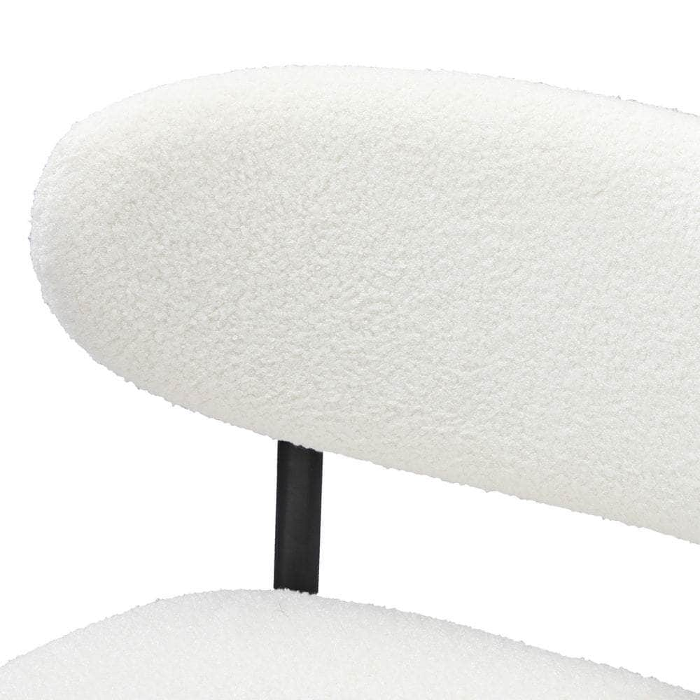 2x/4x Bar Stools Boucle Fabric Black/Natural and White