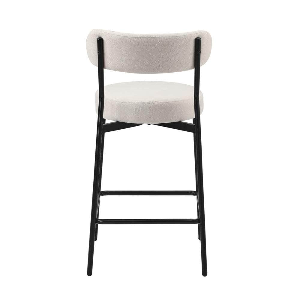 2x/4x Bar Stools Polyester Linen Fabric Beige