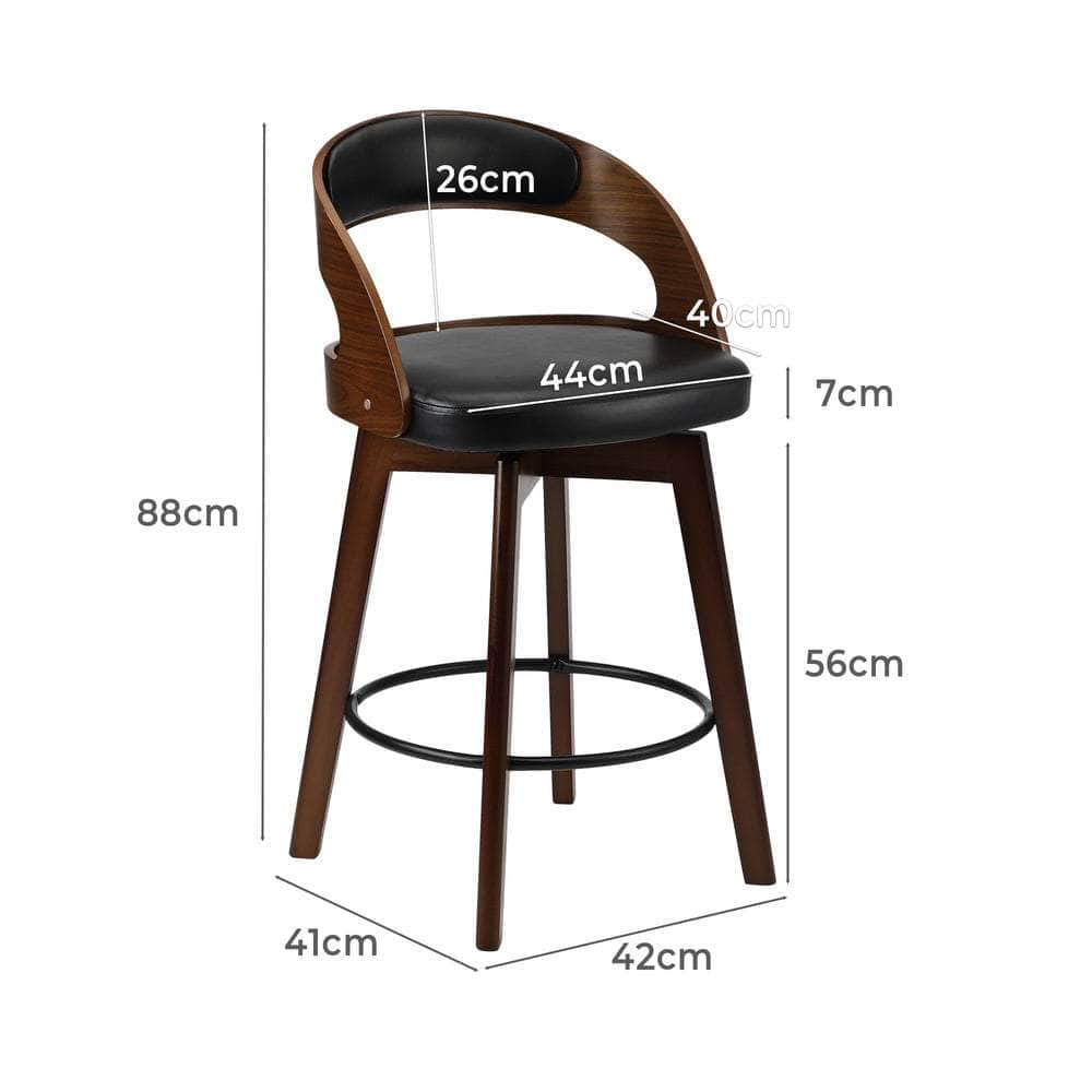 2x/4x Bar Stools Swivel PU Leather Black