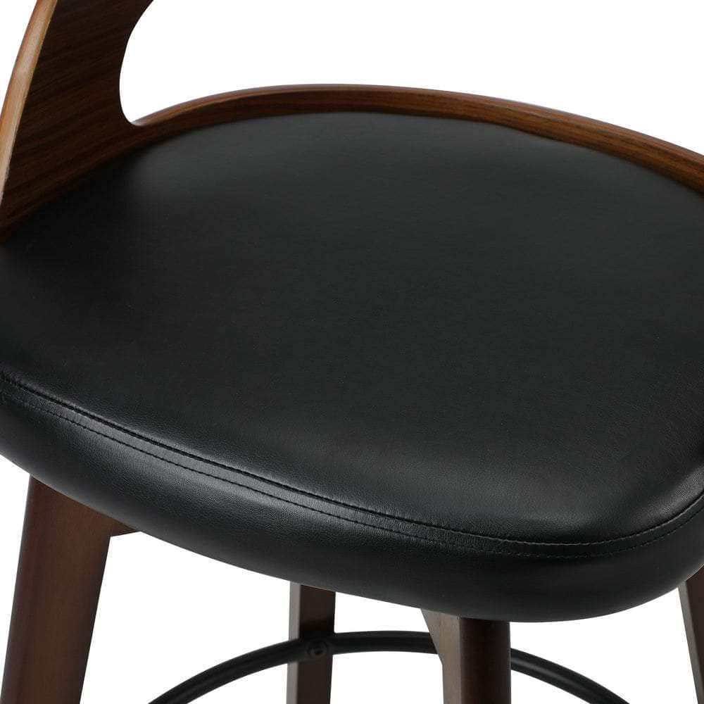 2x/4x Bar Stools Swivel PU Leather Black