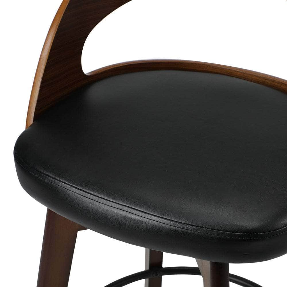 2x/4x Bar Stools Swivel PU Leather Black