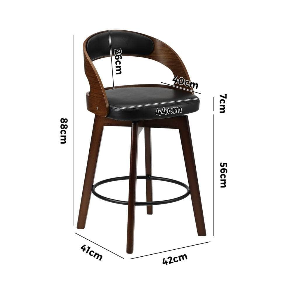 2x/4x Bar Stools Swivel PU Leather Black