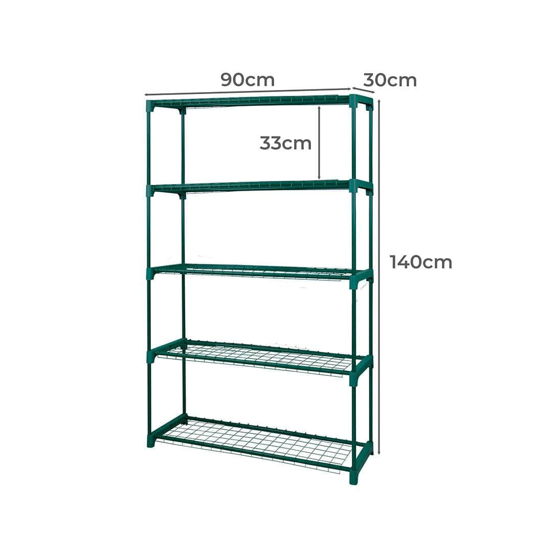 2x 5 Tier Plant Shelve Garden Greenhouse Steel Storage rack