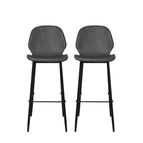 2x Bar Stool Barstools Counter Grey