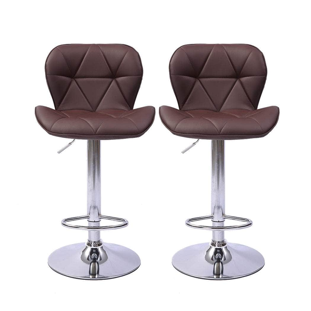 2x Bar Stool Swivel Gas Lift Brown