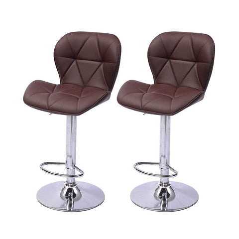 2x Bar Stool Swivel Gas Lift Brown