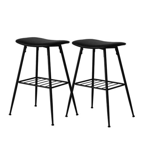 2x Bar Stools Kitchen Bar Pub Black