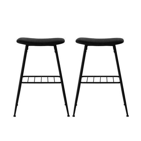 2x Bar Stools Kitchen Bar Pub Black