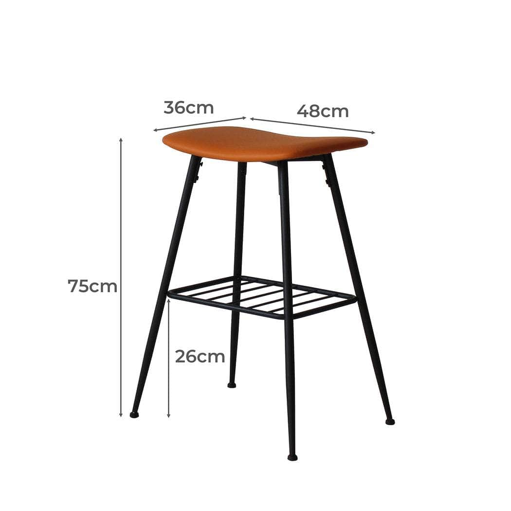 2x Bar Stools Kitchen Bar Pub Tan