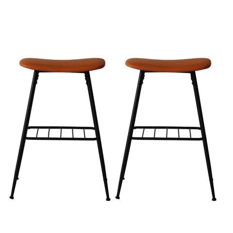 2x Bar Stools Kitchen Bar Pub Tan