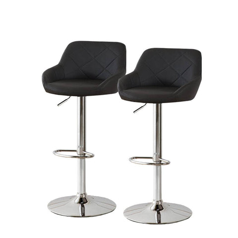 2x Bar Stools Kitchen Barstools - Black