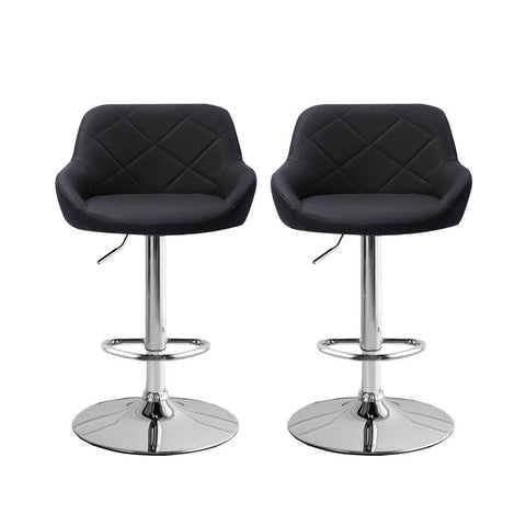 2x Bar Stools Kitchen Barstools - Black