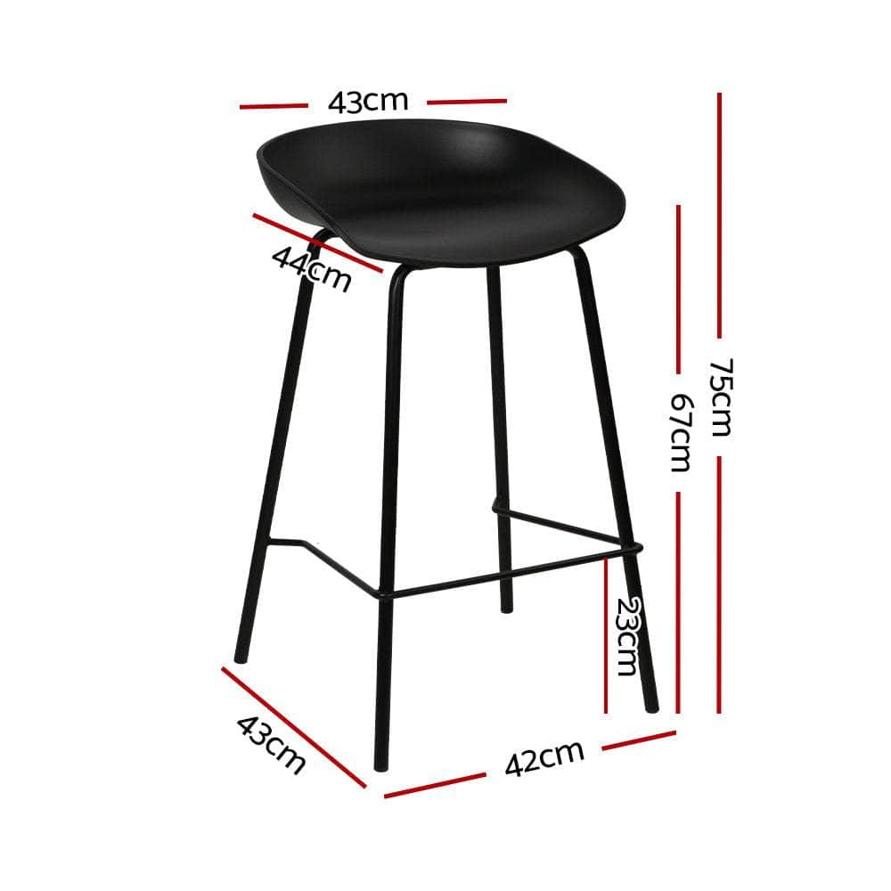 2x Bar Stools Kitchen Counter Stools Metal