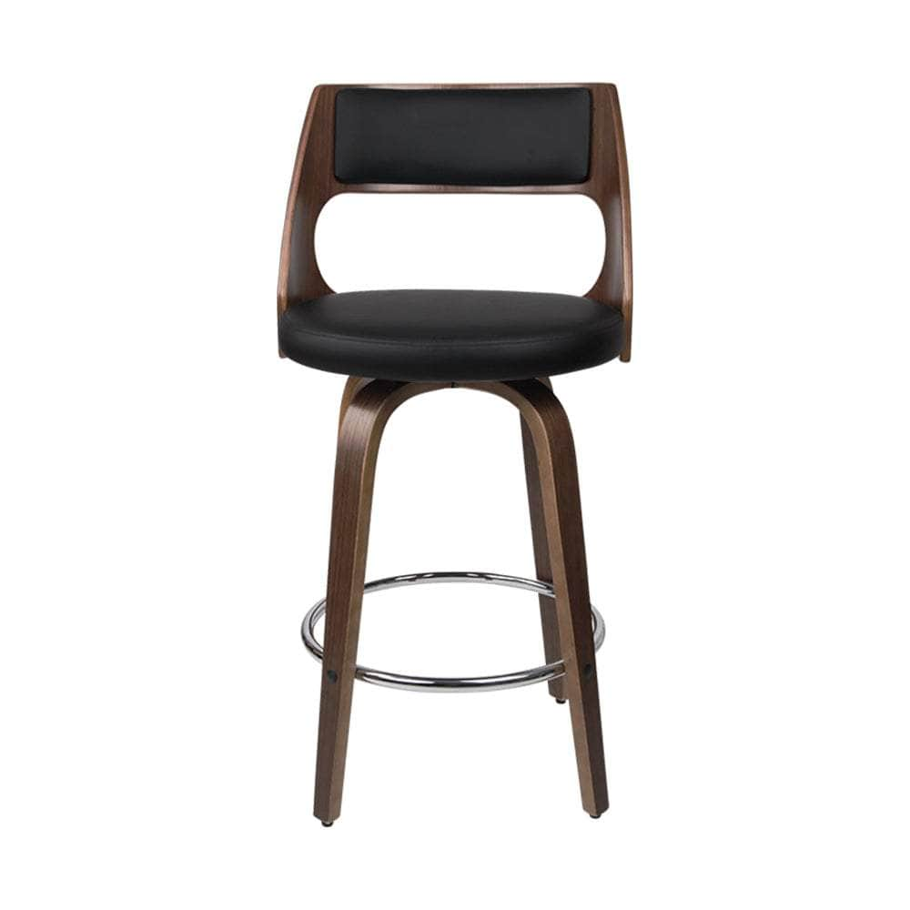 2x Bar Stools Swivel Leather Chair 76cm