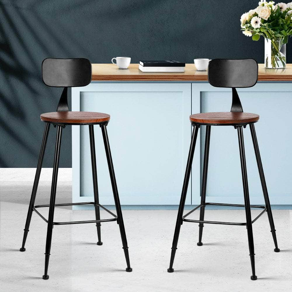 2x Bar Stools Vintage Metal Chairs