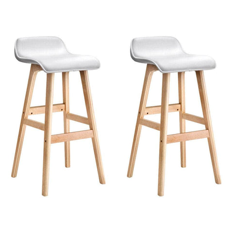 2x Bar Stools Wooden Stool White