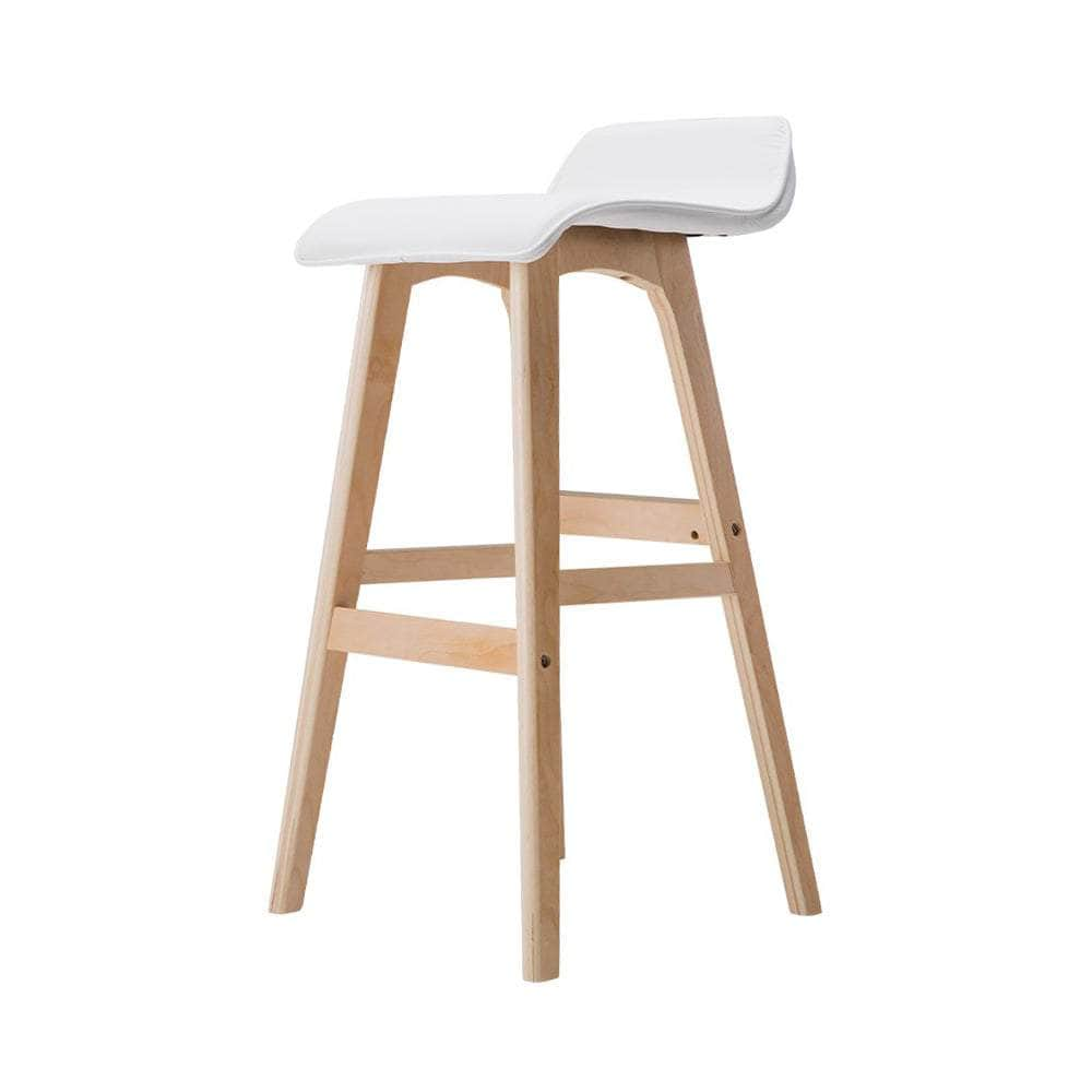 2x Bar Stools Wooden Stool White