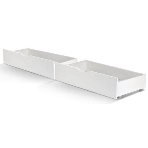 2X Bed Frame Storage Drawers Trundle White