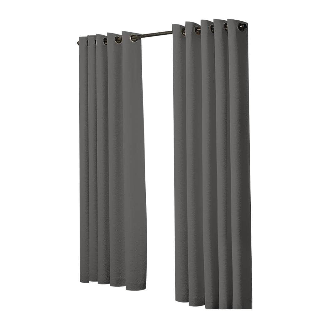 2x Blockout Charcoal Curtains Panels 3 Layers