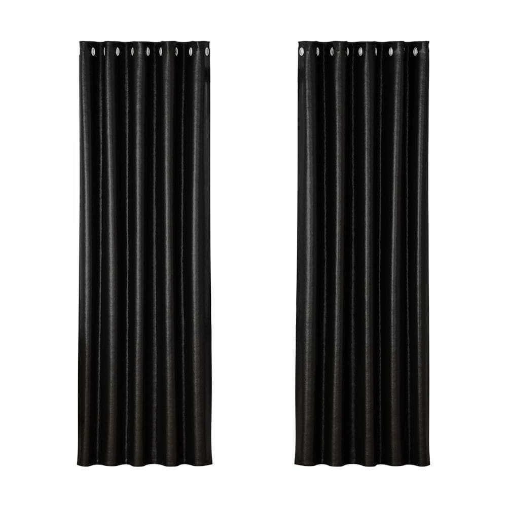 2X Blockout Curtains Blackout Window Curtain Eyelet 180x213cm