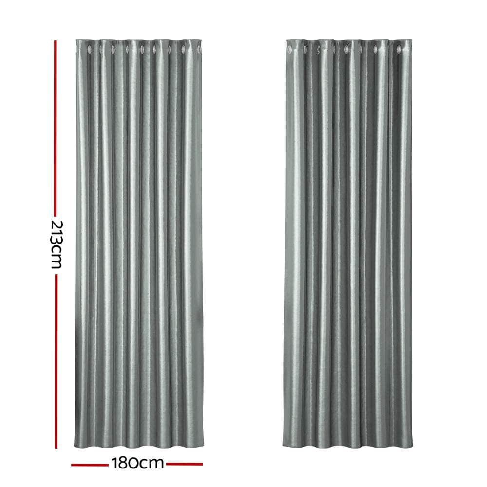 2X Blockout Curtains Blackout Window Curtain Eyelet 180x213cm