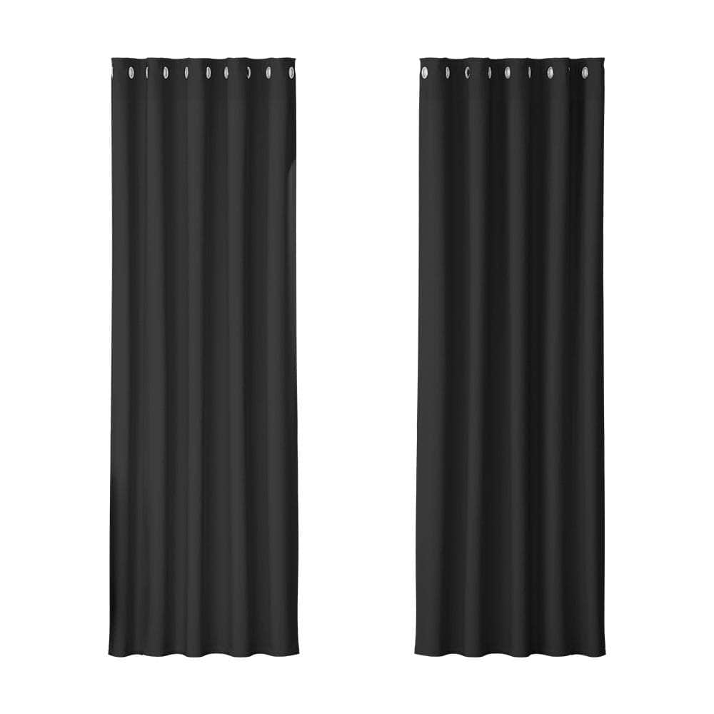 2X Blockout Curtains Blackout Window Curtain Eyelet 180x213cm