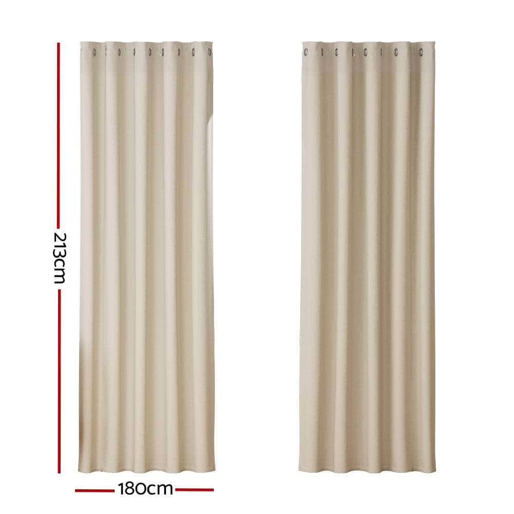 2X Blockout Curtains Blackout Window Curtain Eyelet 180x213cm