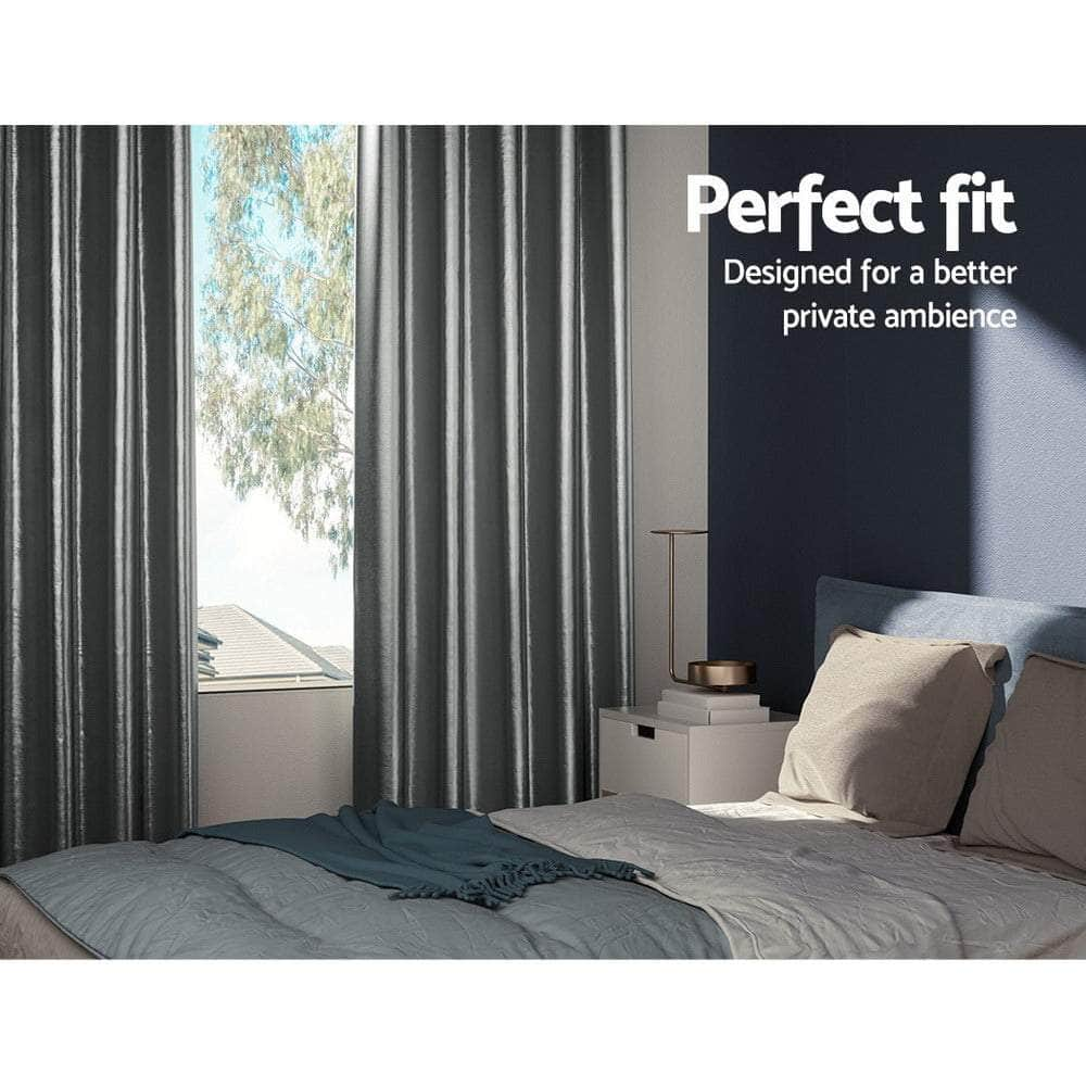 2X Blockout Curtains Blackout Window Curtain Eyelet 180x213cm