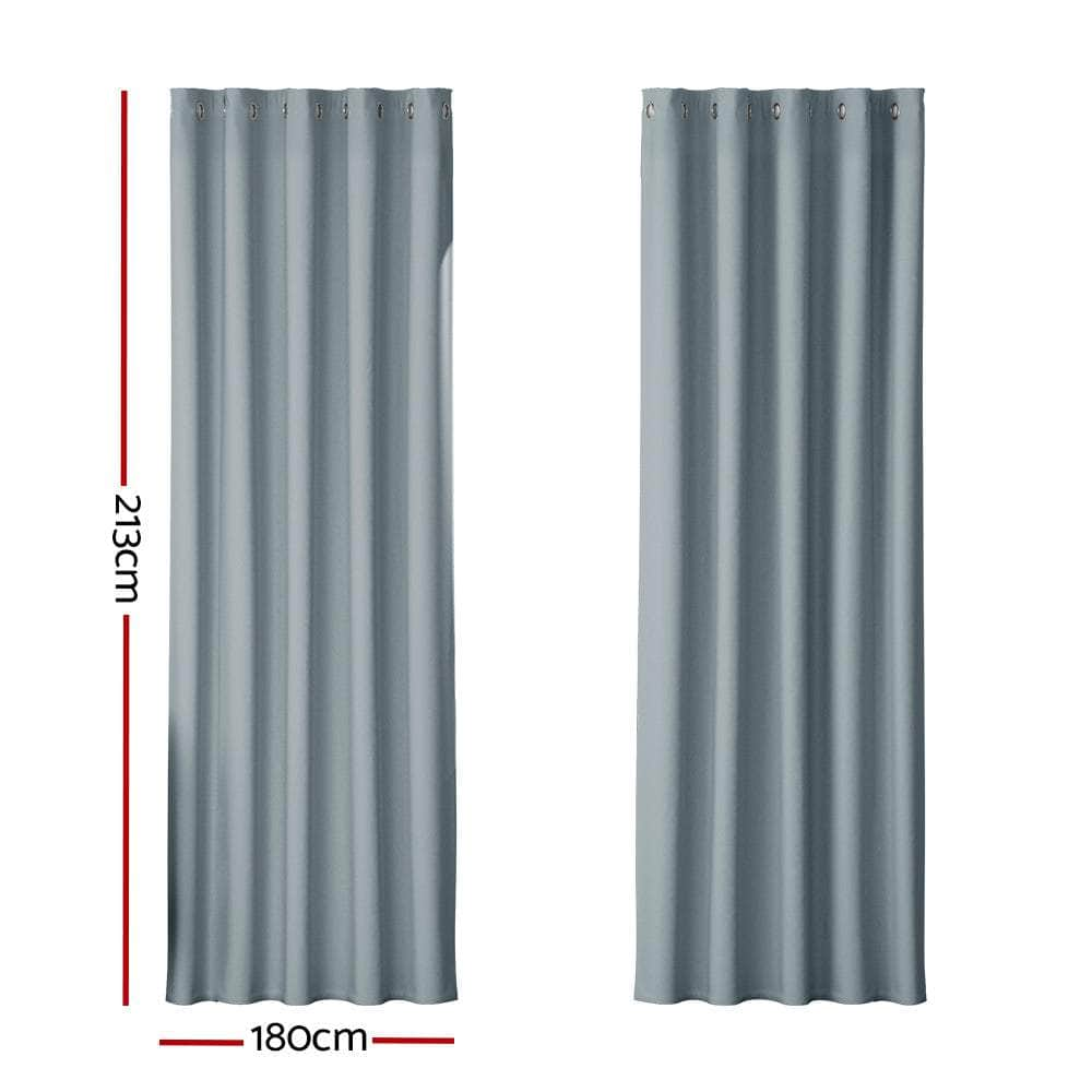 2X Blockout Curtains Blackout Window Curtain Eyelet 180x213cm