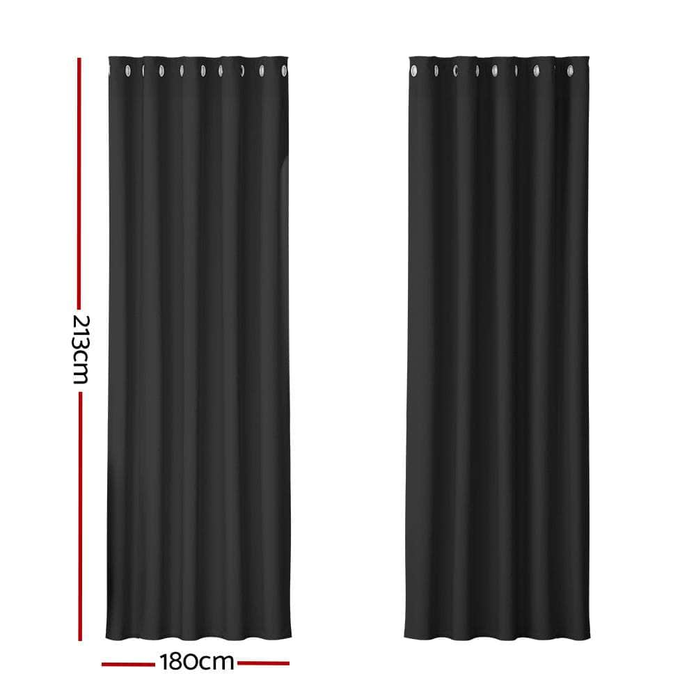 2X Blockout Curtains Blackout Window Curtain Eyelet 180x213cm