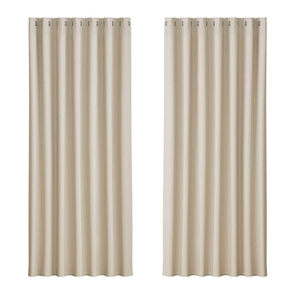 2X Blockout Curtains Blackout Window Curtain Eyelet 240x230cm