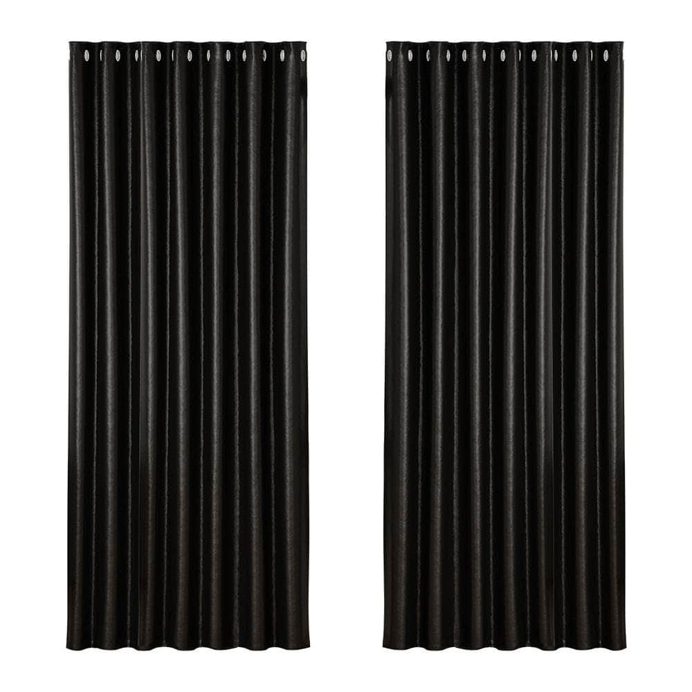 2X Blockout Curtains Blackout Window Curtain Eyelet 240x230cm