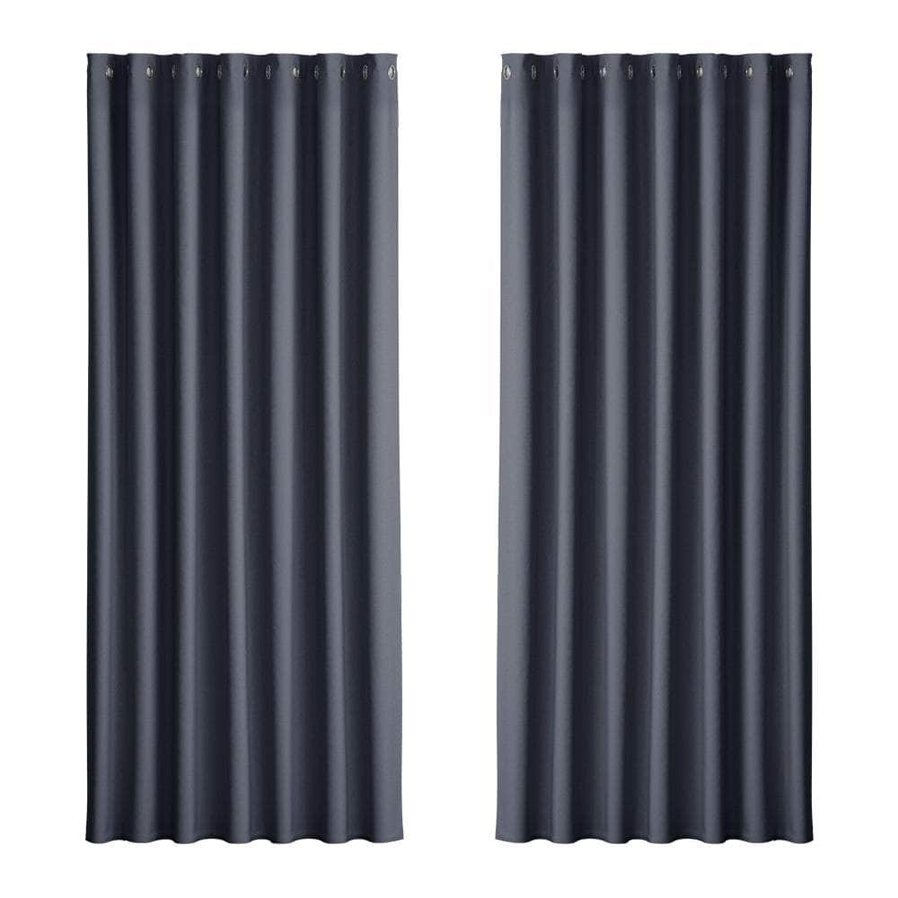 2X Blockout Curtains Blackout Window Curtain Eyelet 240x230cm