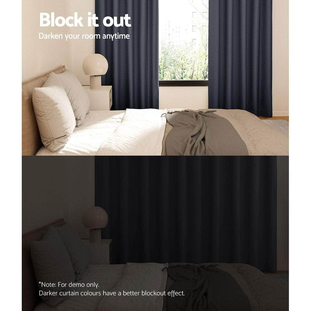 2X Blockout Curtains Blackout Window Curtain Eyelet 240x230cm