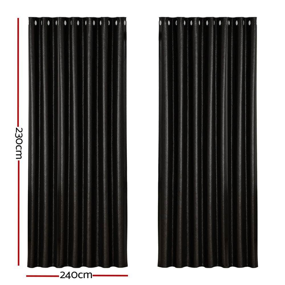 2X Blockout Curtains Blackout Window Curtain Eyelet 240x230cm