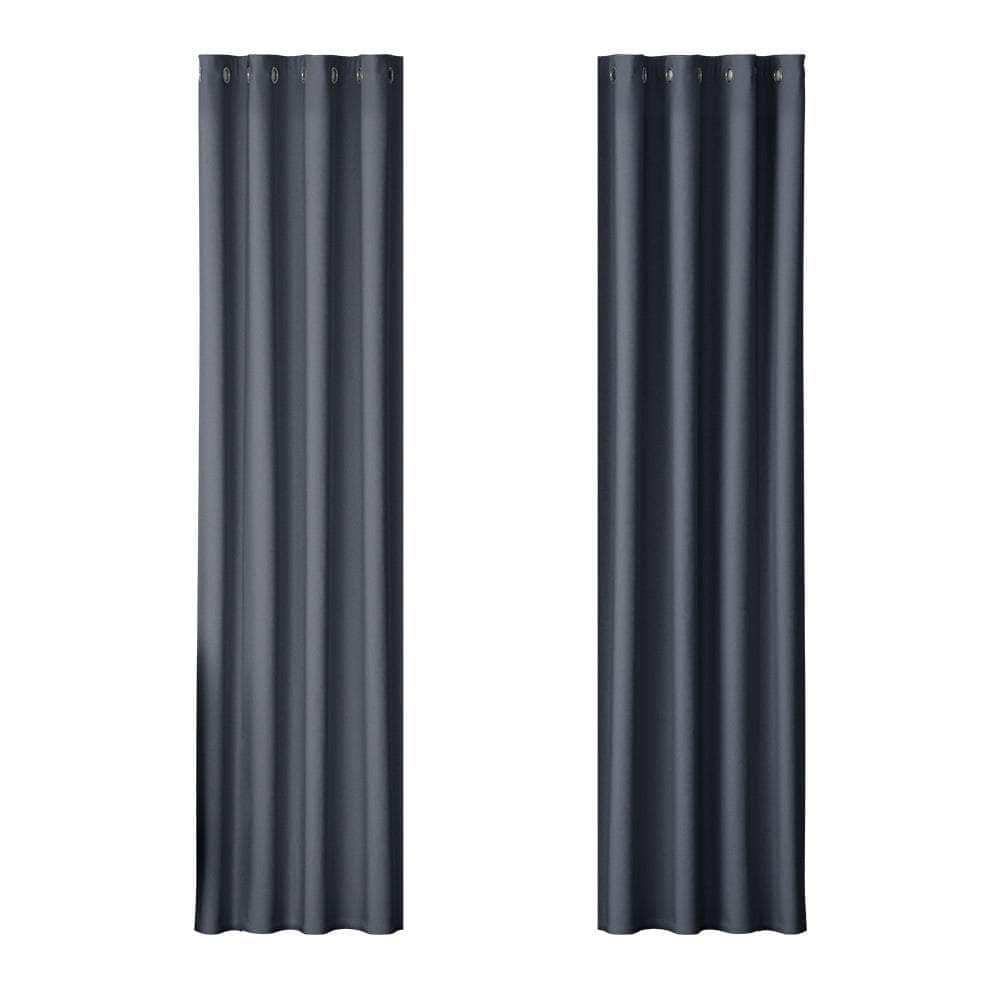 2X Blockout Curtains Eyelet 140X230Cm Charcoal