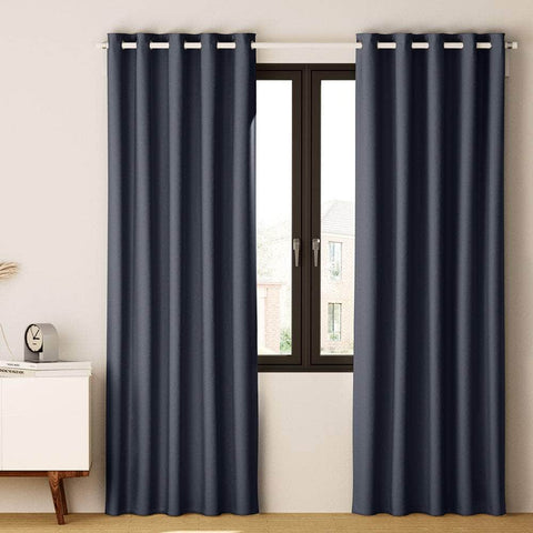 2X Blockout Curtains Eyelet 140X230Cm Charcoal