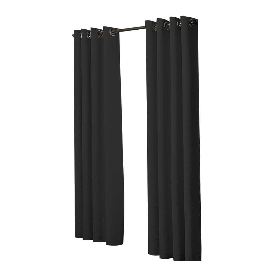 2x Blockout Curtains Panels 3 Layers - Black