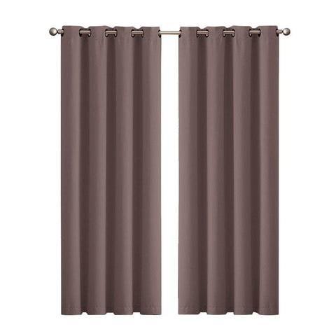 2x Blockout Curtains Panels 3 Layers- Taupe