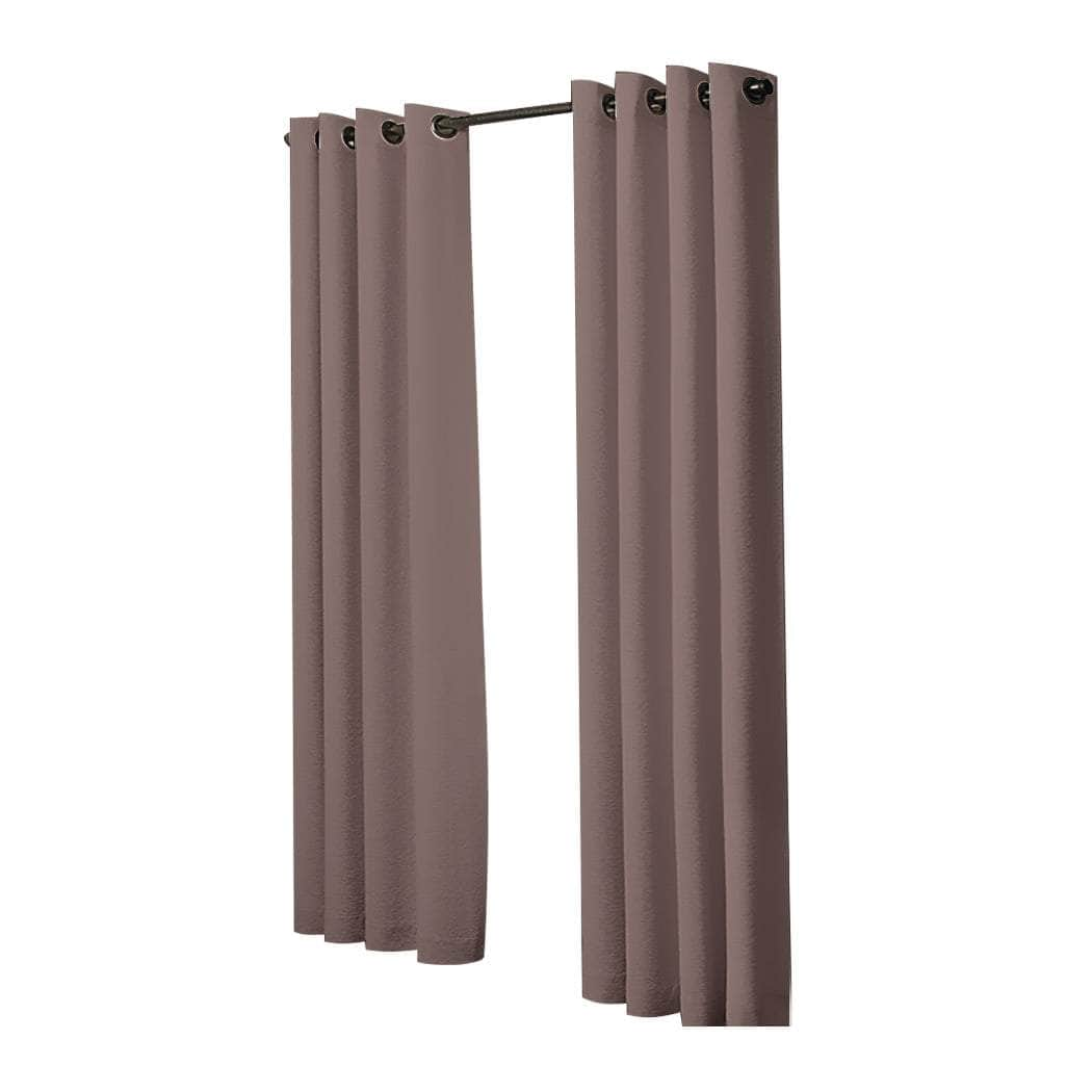 2x Blockout Curtains Panels 3 Layers- Taupe