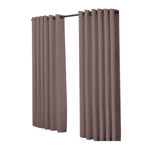 2x Blockout Curtains Panels 3 Layers Taupe