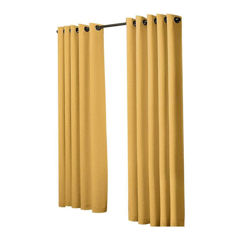 2x Blockout  Mustard Curtains Panels 3 Layers