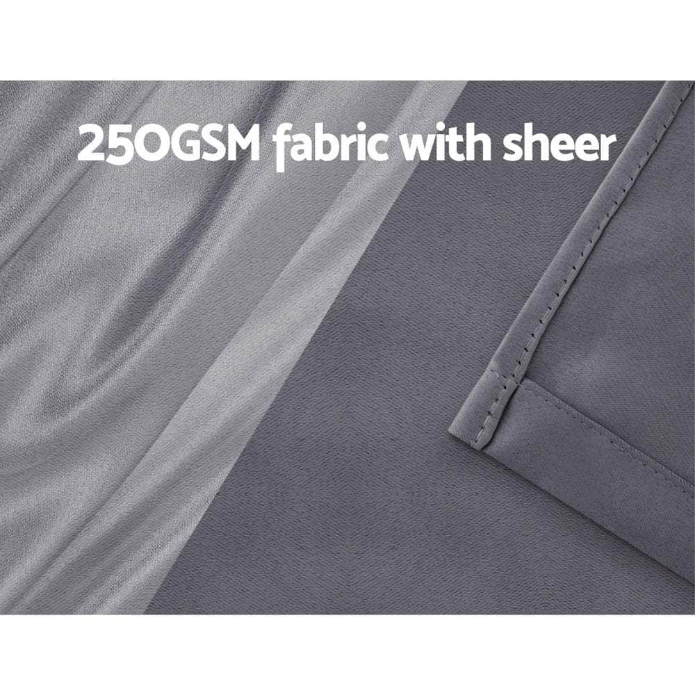 2X Blockout Sheer Curtains Beige/Black/Chracoal/Grey