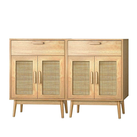 2x Buffet Sideboard Rattan Cupboard Cabinet Storage