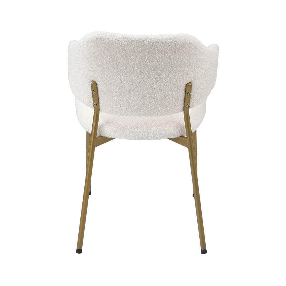 2x Dining Chair Sherpa Gold&White