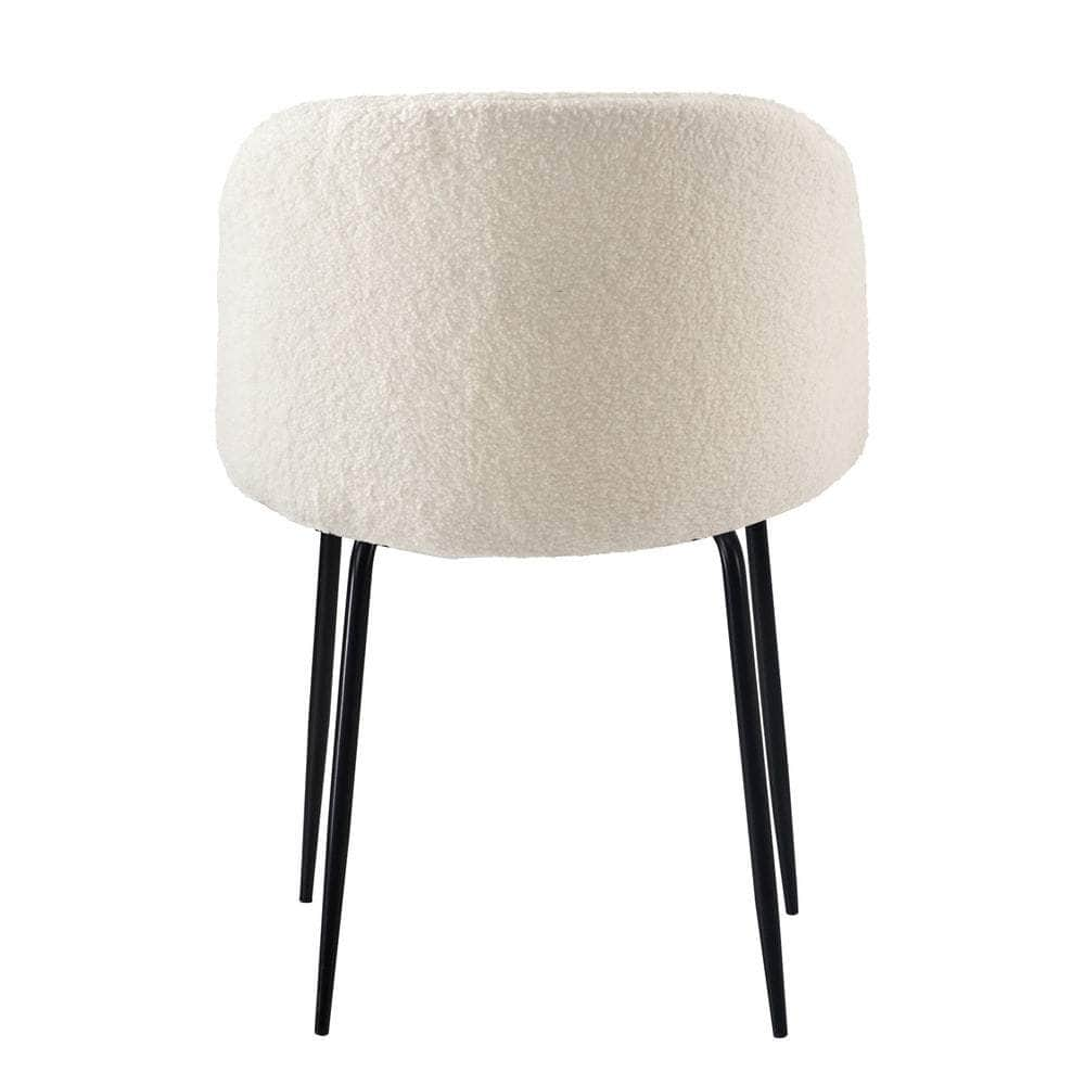 2x Dining Chairs Accent Chair Armchair Kitchen Upholstered Sherpa White