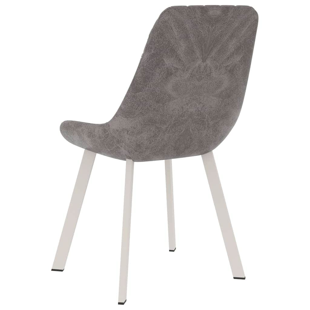 2x Dining Chairs Grey faux Leather